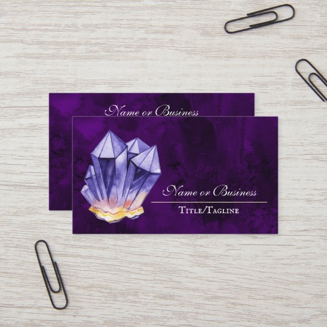 Amethyst Crystal Lila Beautiful Visitenkarte (Vorderseite/Rückseite Beispiel)