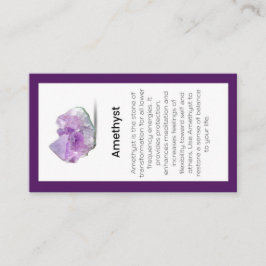 Amethyst Crystal Meaning Juwelier Display Card Visitenkarte