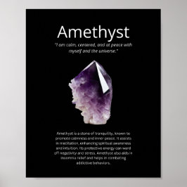 Amethyst Crystal Stone Meaning Poster