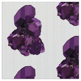 Amethyst Crystal Stone Polyester Poplin Fabric Stoff