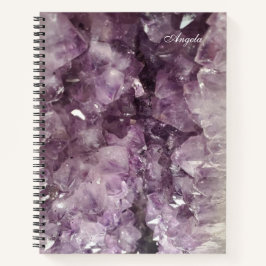Amethyst Crystals-Foto mit Name Notizbuch