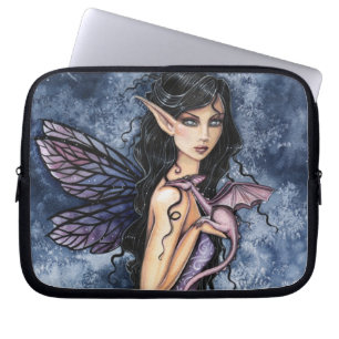 Amethyst-Drache Lila Feen Fantasy-Kunst Laptopschutzhülle