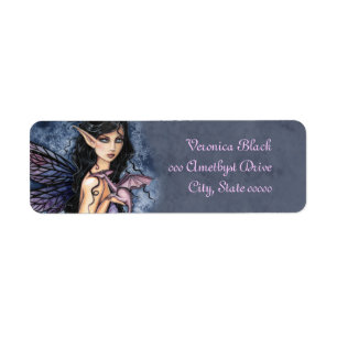 Amethyst Dragon Fairy Fantasy Art Labels