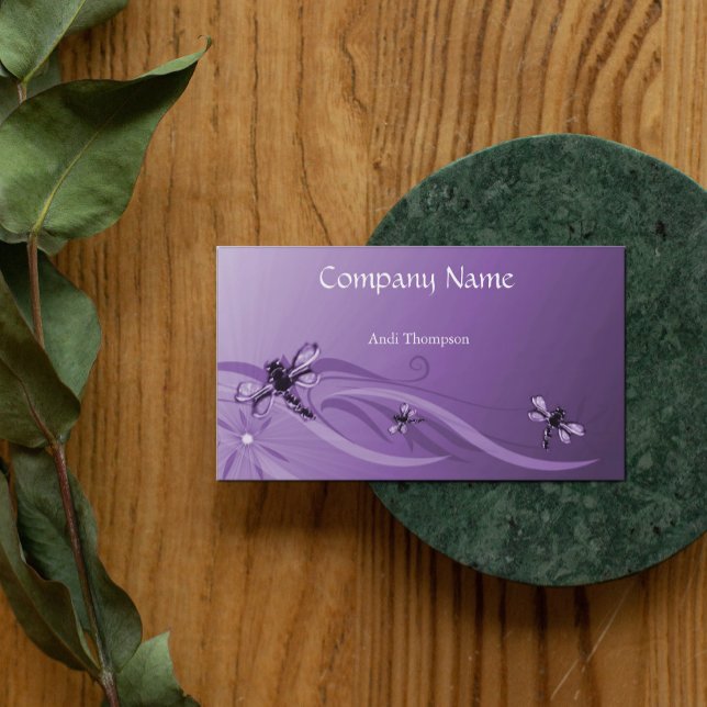 Amethyst Dragonflies Business Card Visitenkarte (Von Creator hochgeladen)