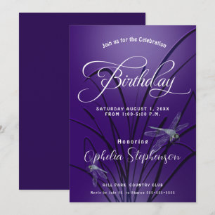 Amethyst Dragonfly zum Geburtstag Einladung