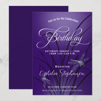 Amethyst Dragonfly zum Geburtstag Einladung