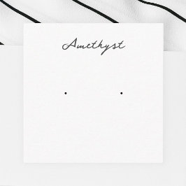 Amethyst Earring Juwelier Display Card Begleitkarte