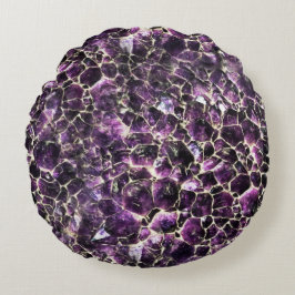 Amethyst Edelstein-Kristalldruck Rundes Kissen