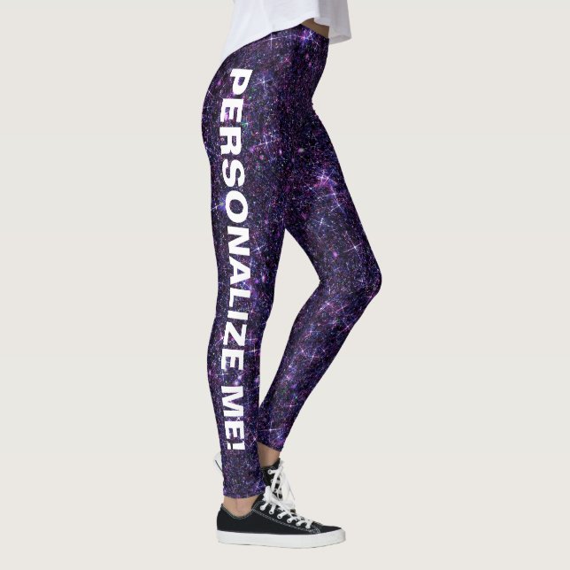 Amethyst Encantation Lila Blue CUSTOM TEXT Leggings (Rechts)