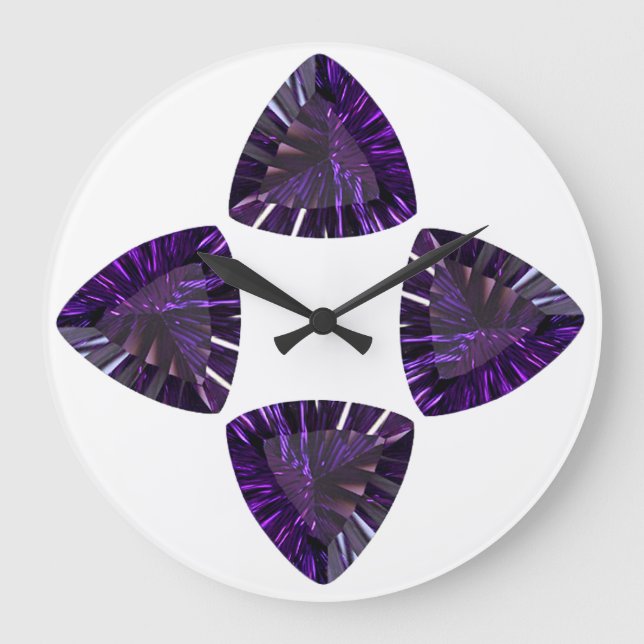 Amethyst Februar Birthstone Lila große Uhr (Vorderseite)