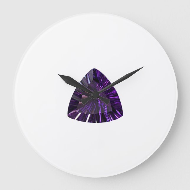 Amethyst, Februar Birthstone Lila Große Wanduhr (Vorderseite)