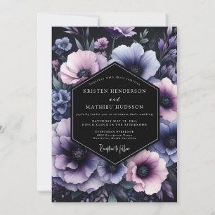 Amethyst Florale Nocturne Hochzeit Einladung