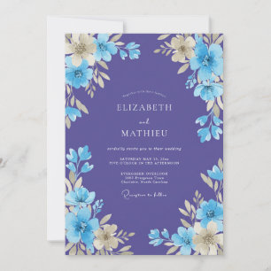 Amethyst Florale Umarmung Hochzeit Einladung