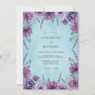 Amethyst Florale Verzauberung Hochzeit Einladung