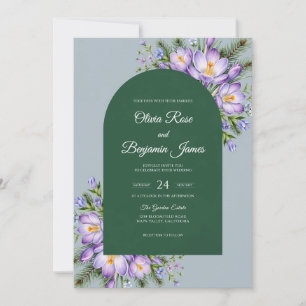 Amethyst-Foliage Smaragd-Eukalyptus-Hochzeit Einladung