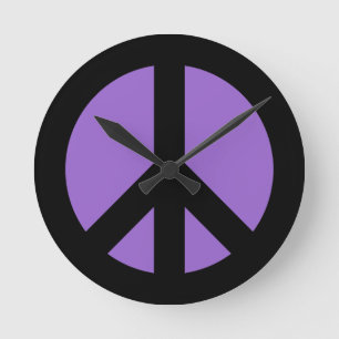 Amethyst-Friedenszeichen-Wanduhr Runde Wanduhr