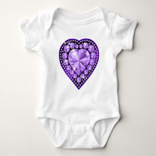 Amethyst Gem Herz Baby Strampler