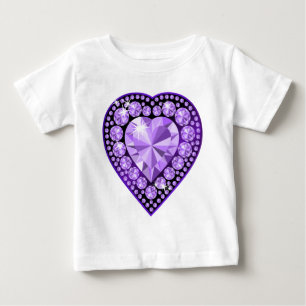 Amethyst Gem Herz Baby T-shirt