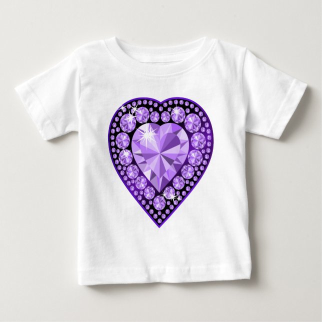 Amethyst Gem Herz Baby T-shirt (Vorderseite)