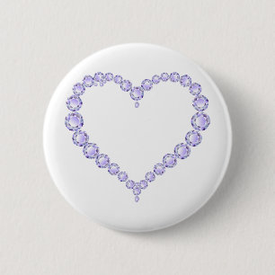 Amethyst Gem Herz Button