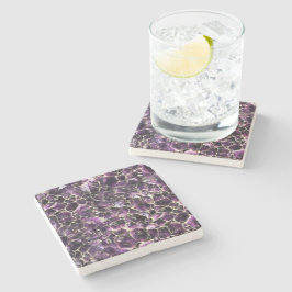 Amethyst Gemstone Crystal Print Steinuntersetzer