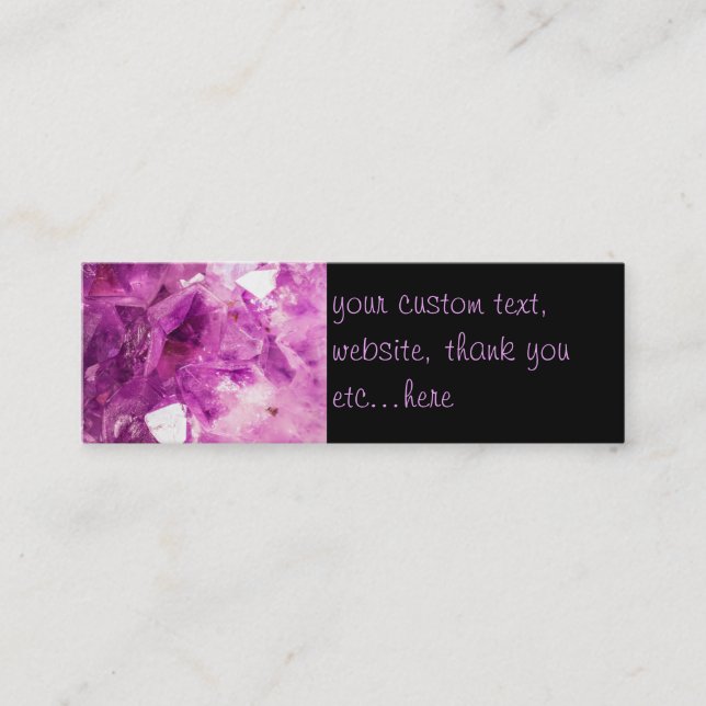 Amethyst Gemstone Image Shiny und Funkelnd Mini Visitenkarte (Vorderseite)