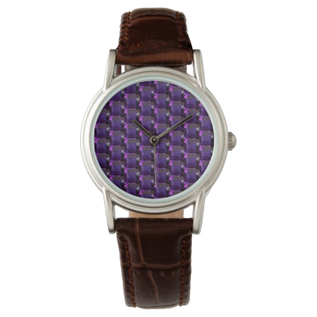 Amethyst Gemstone Lila Armbanduhr (Vorderseite)