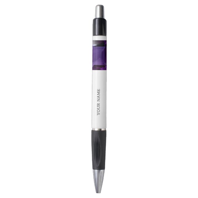 Amethyst Gemstone Lila Kugelschreiber (Vorderseite Vertikal)