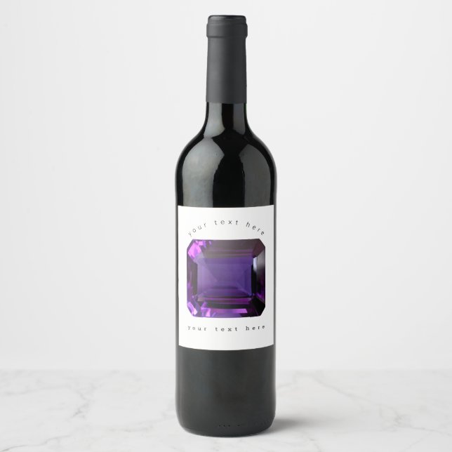 Amethyst Gemstone Lila Weinetikett (Vorderseite)