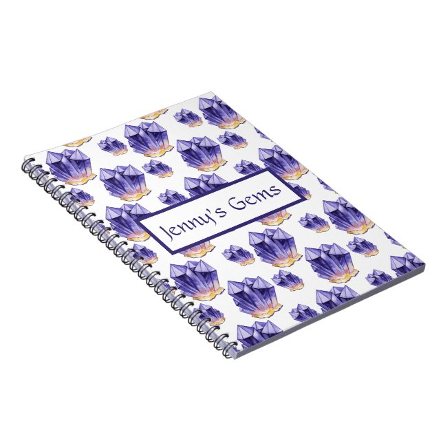 Amethyst Gemstone Notebook Notizblock (Rechte Seite)