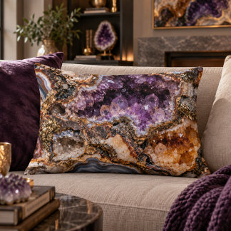 Amethyst-Geode-16x12-Akzentkissen Dekokissen