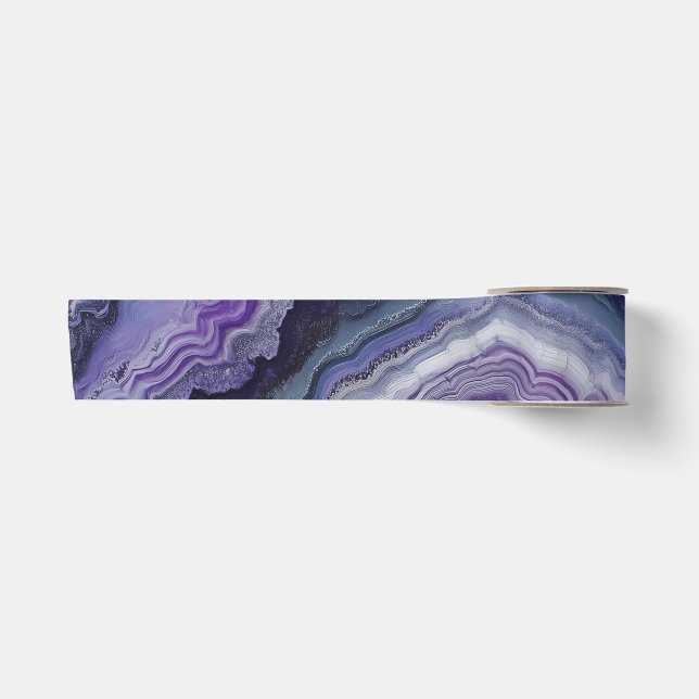Amethyst Geode Fluid Pour Satinband (Vorderseite)