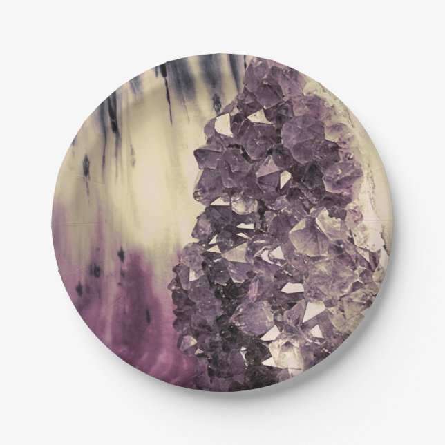 Amethyst Geode Pappteller (Vorderseite)