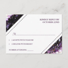 Amethyst Geode | Violet Wedding RSVP Karte