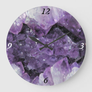 Amethyst Geode Wall Clock Große Wanduhr