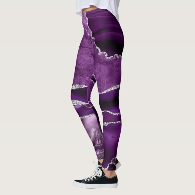 Amethyst-Geoden-Sparkle-Strumpfhose Violett Lila Leggings (Links)