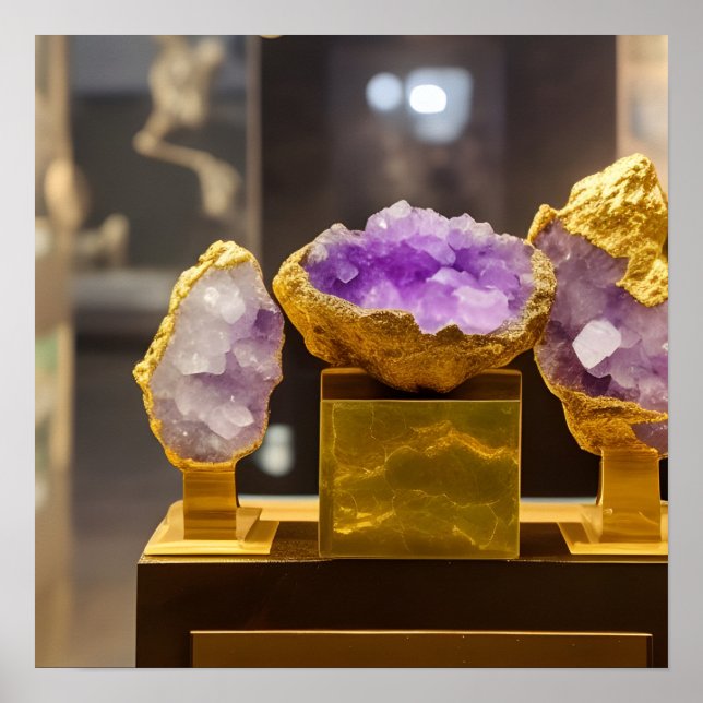 Amethyst Geodes Museum Digitale Kunst Poster (Vorne)