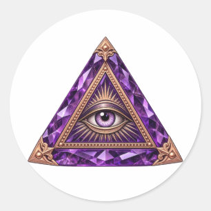 Amethyst-Gewölbe-Augen-Aufkleber Runder Aufkleber