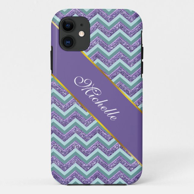 Amethyst Glass Zigzag Muster Case-Mate iPhone Hülle (Rückseite)