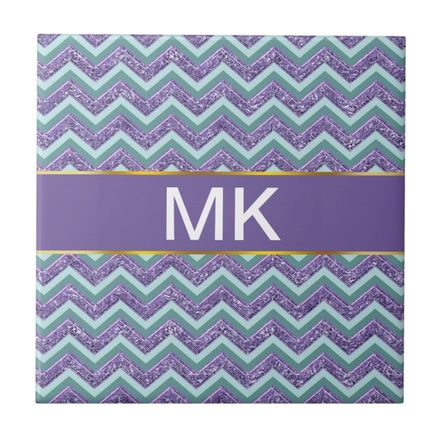 Amethyst Glass Zigzag Muster Fliese (Vorderseite)