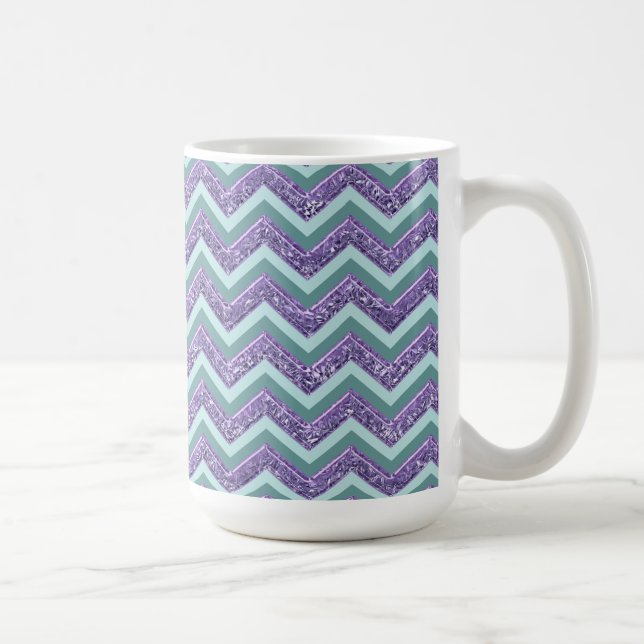 Amethyst Glass Zigzag Muster Kaffeetasse (Rechts)