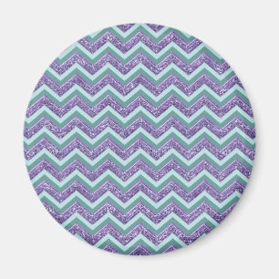 Amethyst Glass Zigzag Muster Magnet