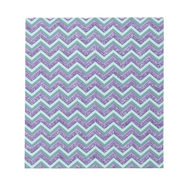 Amethyst Glass Zigzag Muster Notizblock (Vorderseite)