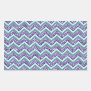 Amethyst Glass Zigzag Muster Rechteckiger Aufkleber