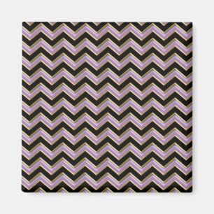 Amethyst Gold Black Zigzag Muster Magnet