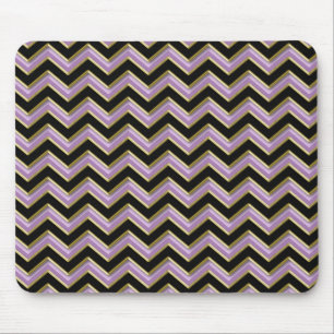 Amethyst Gold Black Zigzag Muster Mousepad