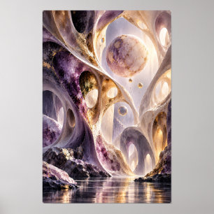 Amethyst-Gold-Himmelsbögen-Surrealistische Wandkun Poster