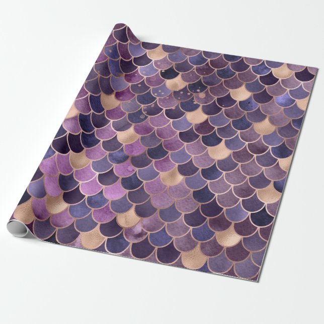 Amethyst & gold Mermaid Waage Packpapier (Ungerollt)