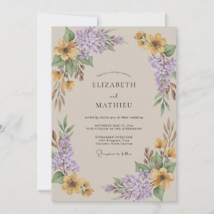 Amethyst-Gold-Wisteria-Hochzeit Einladung