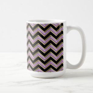Amethyst Goldschwarz-Zickzack-Muster Kaffeetasse